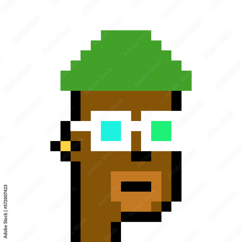 Male character in pixel art style with generative AI