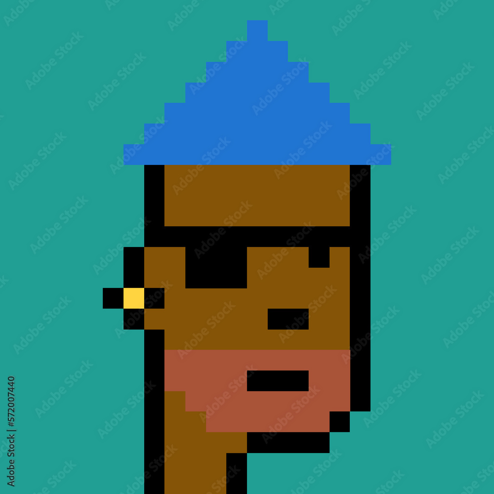 Male character in pixel art style with generative AI Male character in pixel art style with generative AI