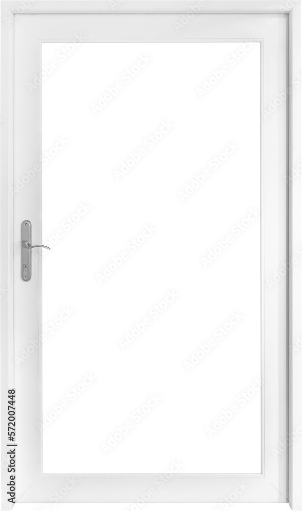 Real modern house door window frame isolated on white background Real modern house door window frame isolated on white background