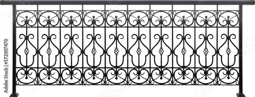 Bilde på lerret Old vintage banister fence isolated on white background