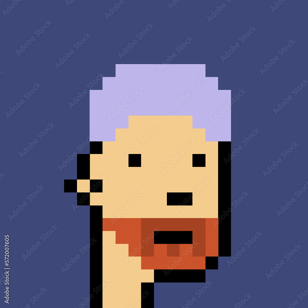 Naklejka premium Male character in pixel art style with generative AI