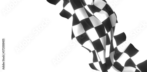 Valokuva Image of motor racing black and white checkered finish flag waving
