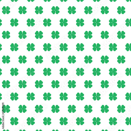 Background with repeating four-leaf clover pattern for print, vector illustration.