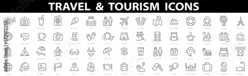 Stampa su tela Travel and tourism icon set