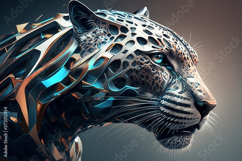 Futuristic Jaguar Portrait Background  © Chandler