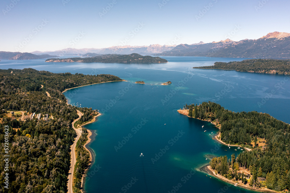 Paradise Patagonia lakes, mountains and islands, drone shots