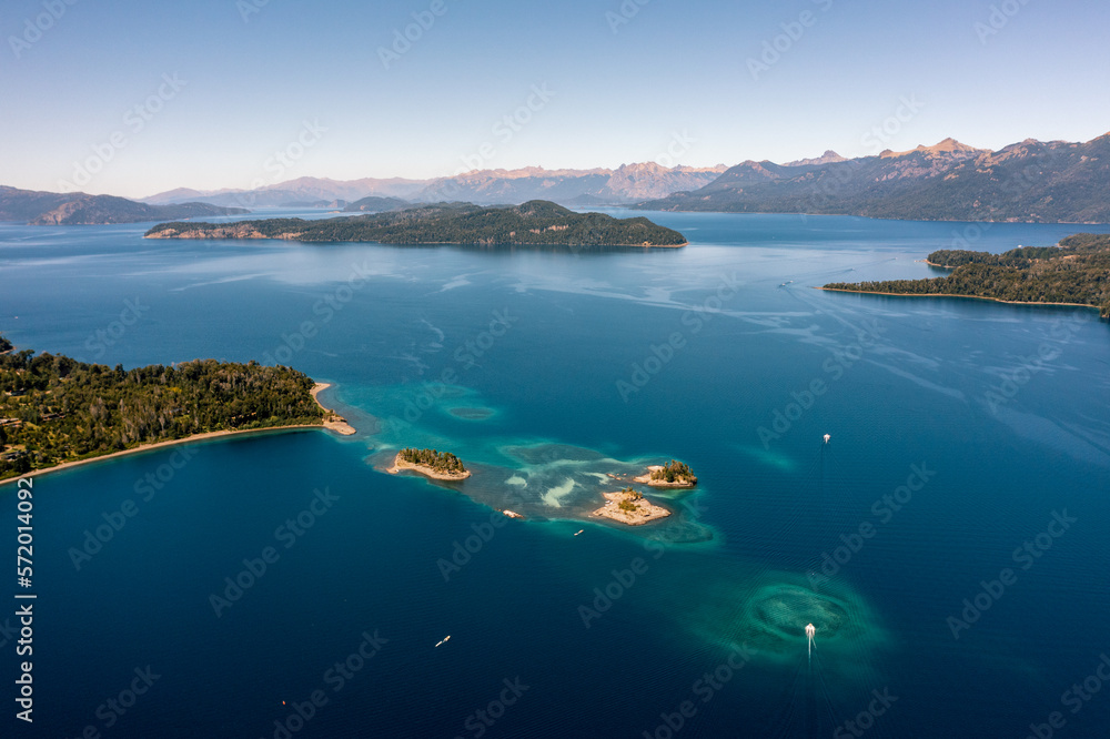 Paradise Patagonia lakes, mountains and islands, drone shots