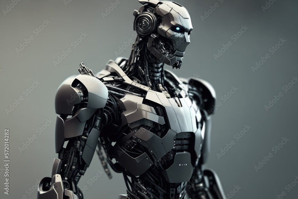 Futuristic robot. Humanoid robot.