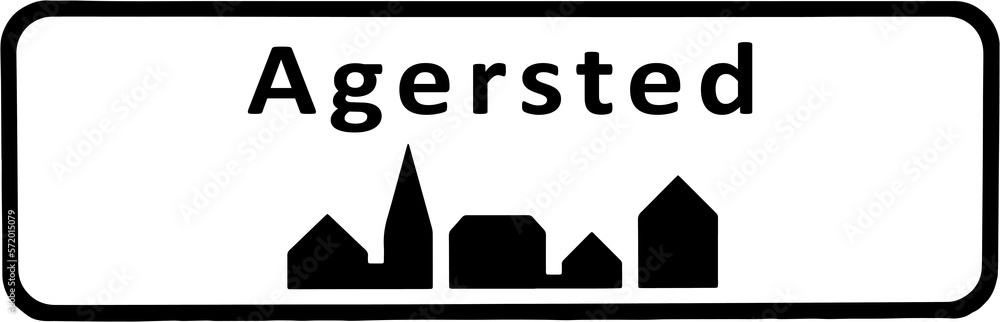 City sign of Agersted City sign of Agersted