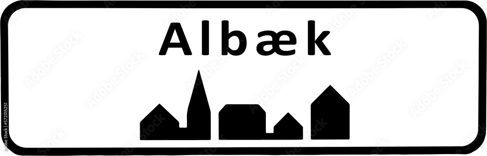 City sign of Albæk