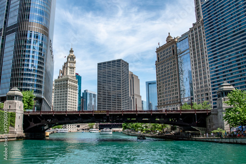 Chicago River City Skyline With Bridge © Brandon Olafsson