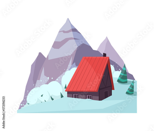 House Snow Avalanche Composition