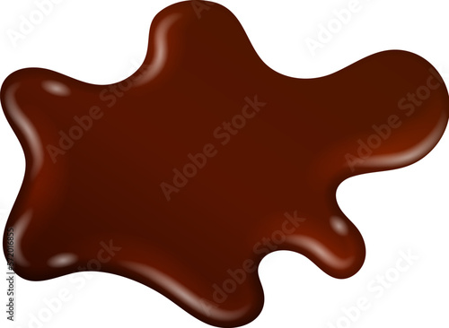 Brown sauce splash. Liquid chocolate sweet blob