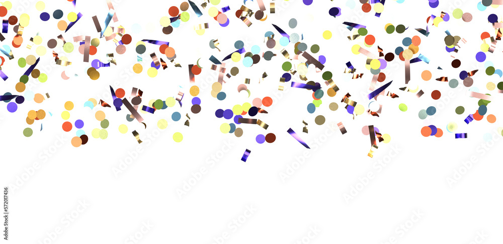 confetti png. Gold confetti falls from the sky. Glittering confetti on a transparent background. Holiday