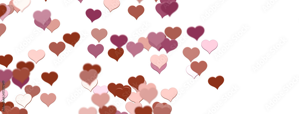 Falling love heart confetti 3d illustration Falling love heart confetti 3d illustration