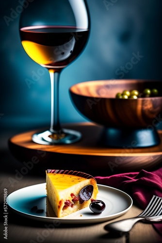 Glass of wine with parmesan  olives and sun-dried tomatoes