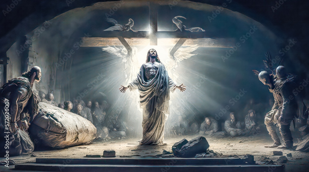 Jesus Auferstehung von den Toten Ostern Abstrakte Surreale Illustration