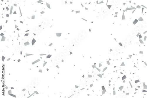 Silver glitter confetti on a white background. Decorative element.