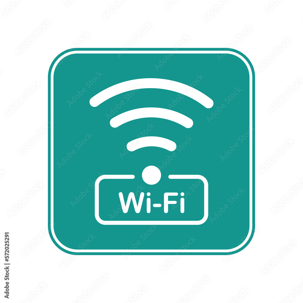 Vector icon of the Wi-Fi icon on a green background. Vector icon of the Wi-Fi icon on a green background.