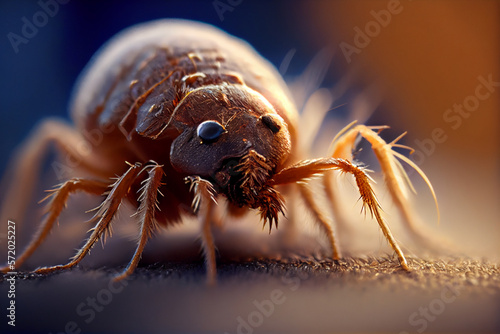 Tick insect on skin. Close up macro view. Generative Ai © marcin jucha