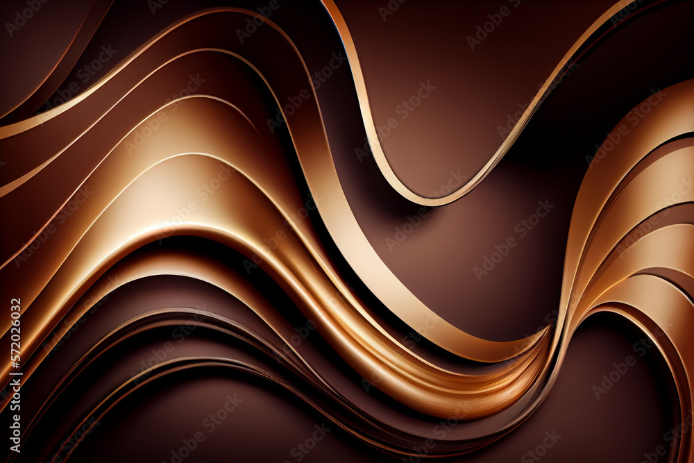 Obraz premium Chocolate Waves Background. Generative AI.