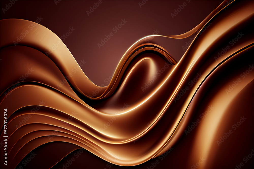 Obraz premium Chocolate Waves Background. Generative AI.