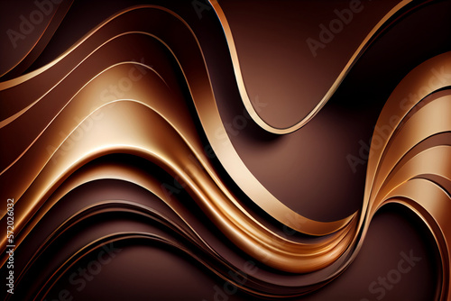 Chocolate Waves Background. Generative AI.