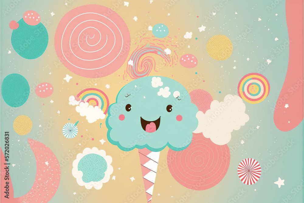 Ilustración de un fondo infantil de colores. Generative AI Ilustración de un fondo infantil de colores. Generative AI