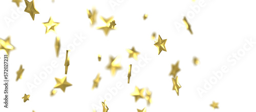 stars. Confetti celebration, Falling golden abstract decoration for party, birthday celebrate, png
