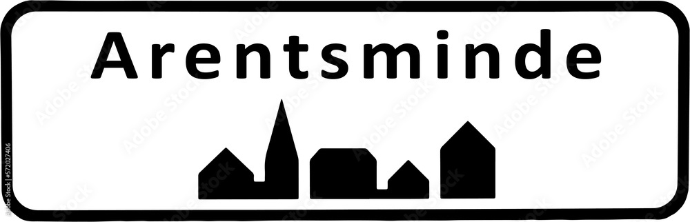 City sign of Arentsminde City sign of Arentsminde