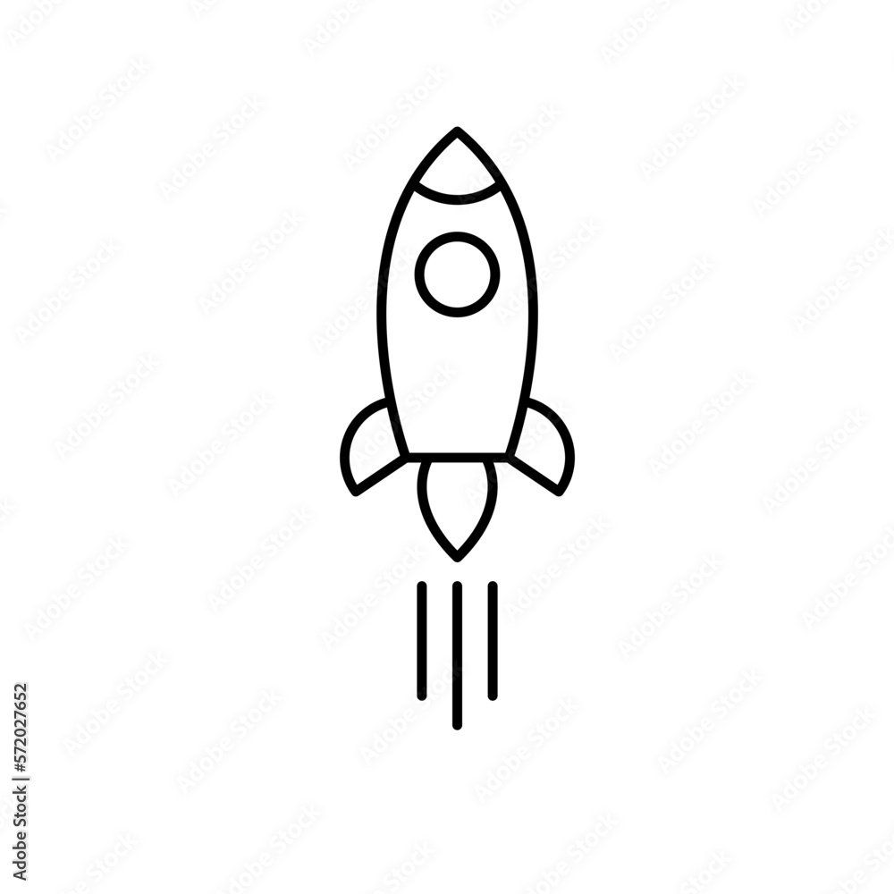 Vector icon launch company flying rocket Vector icon launch company flying rocket
