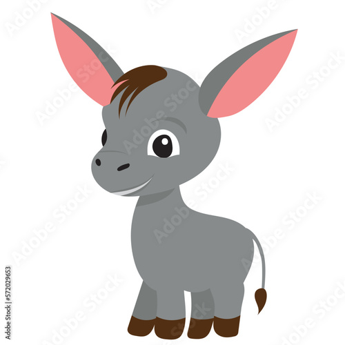 donkey cartoon with big eyes on a white background, vector