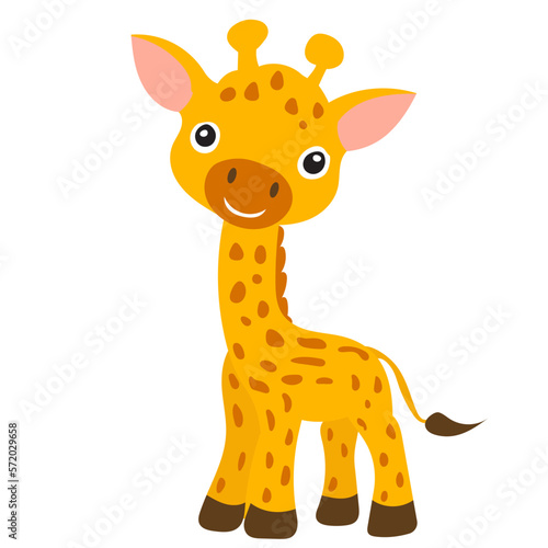 giraffe cartoon with big eyes on a white background  vector