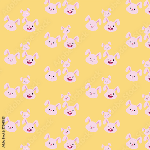 Background with muzzles of bunnies.