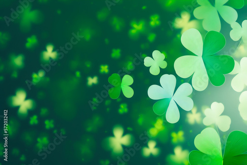 Abstract green clover leaf background. St. Patrick's Day holiday