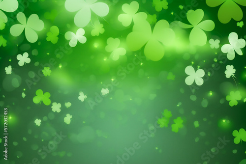 St. Patrick’s Day background. Green wallpaper with clover