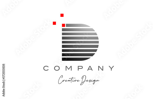 geometric D alphabet letter logo with line and dots. Corporate creative template design for business and company