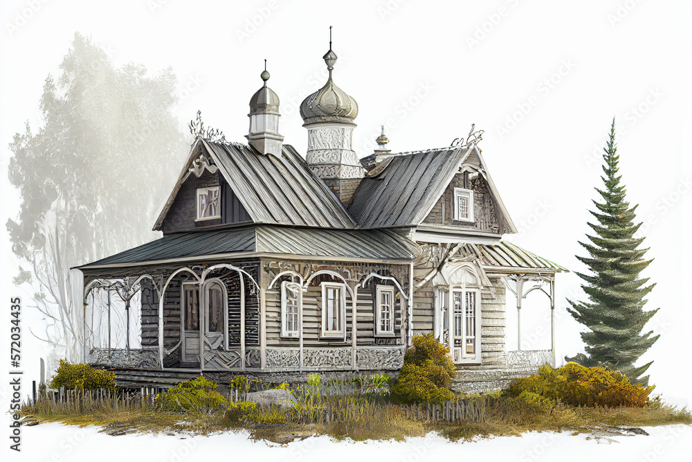 Classic country house in russia.