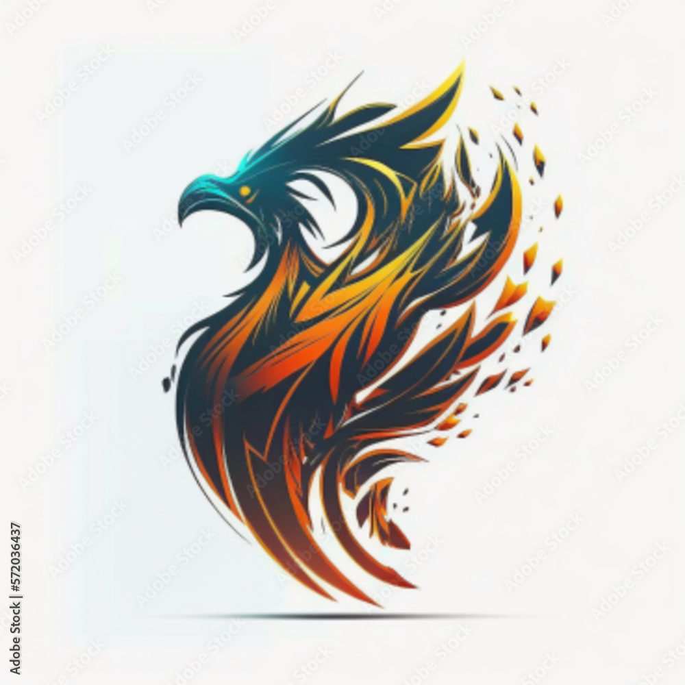Phoenix logo design symbol , Generated AI Phoenix logo design symbol , Generated AI
