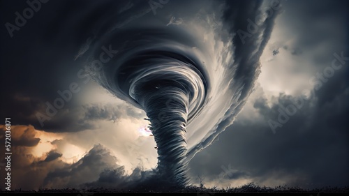 Tornado, Twister, Cyclone,  natural desaster, GENERATIVE AI photo