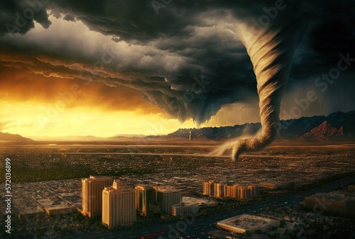 Tornado, Twister, Cyclone,  natural desaster, GENERATIVE AI photo