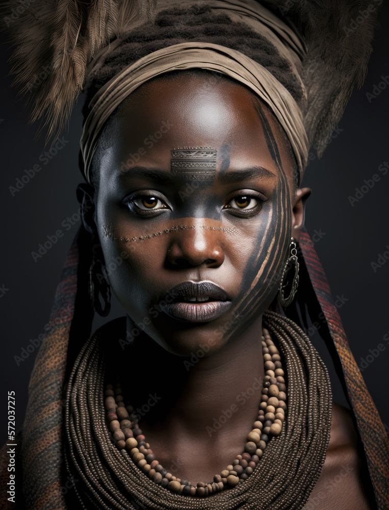 Tribal women portrait-Generative AI