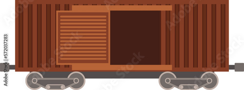 Freight car icon. Cargo train metal railway container