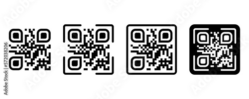 Digital scanning QR code. QR code scan for smartphone. Scan QR code icon. Scan QR code symbol - stock vector.