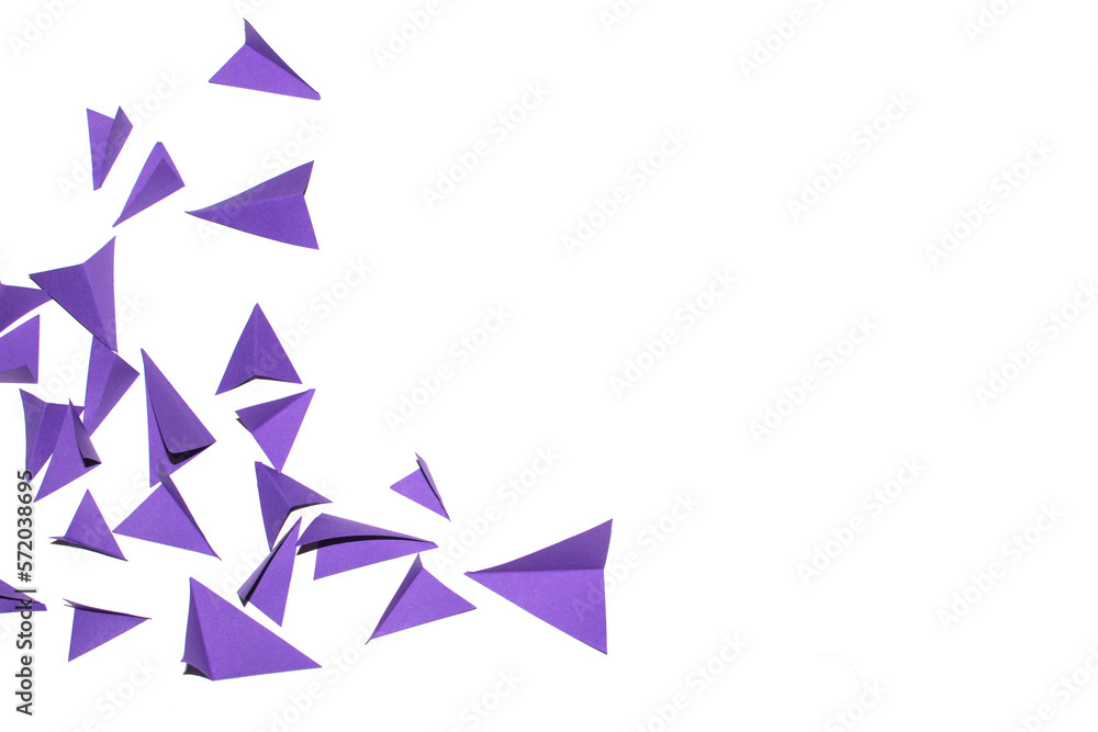 Pink Purple and White Geometric Folded Paper Triangle Shapes for Background Craft Pink Purple and White Geometric Folded Paper Triangle Shapes for Background Craft