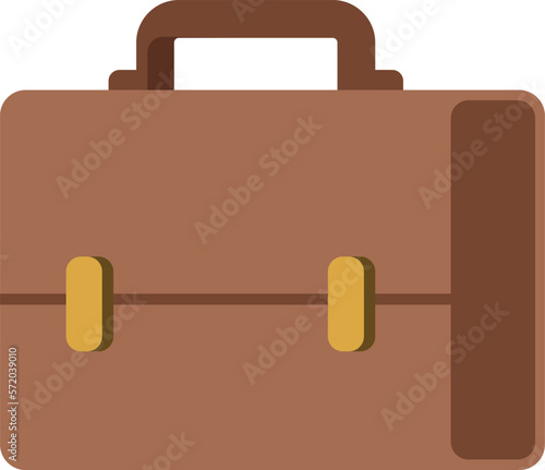Briefcase icon. Brown leather bag. Office diplomat