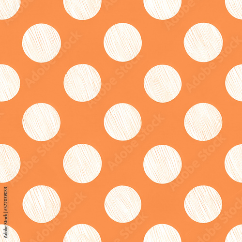 Polka dot seamless pattern. Minimal fashion design print. Polka dots creative trendy modern orange white background, tile. For home decor, fabric textile pattern, postcard, wrapping paper, wallpaper