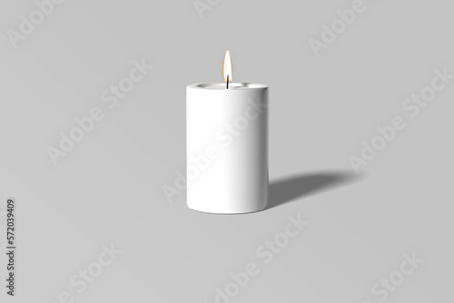 white candle on a white background 