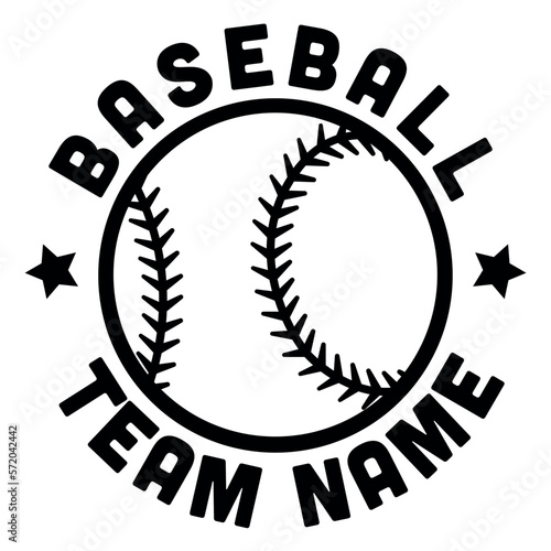 Baseball sports logo template, vector art image illustration, baseball team black and white sport logo template, t-shirt design, sticker, decal.