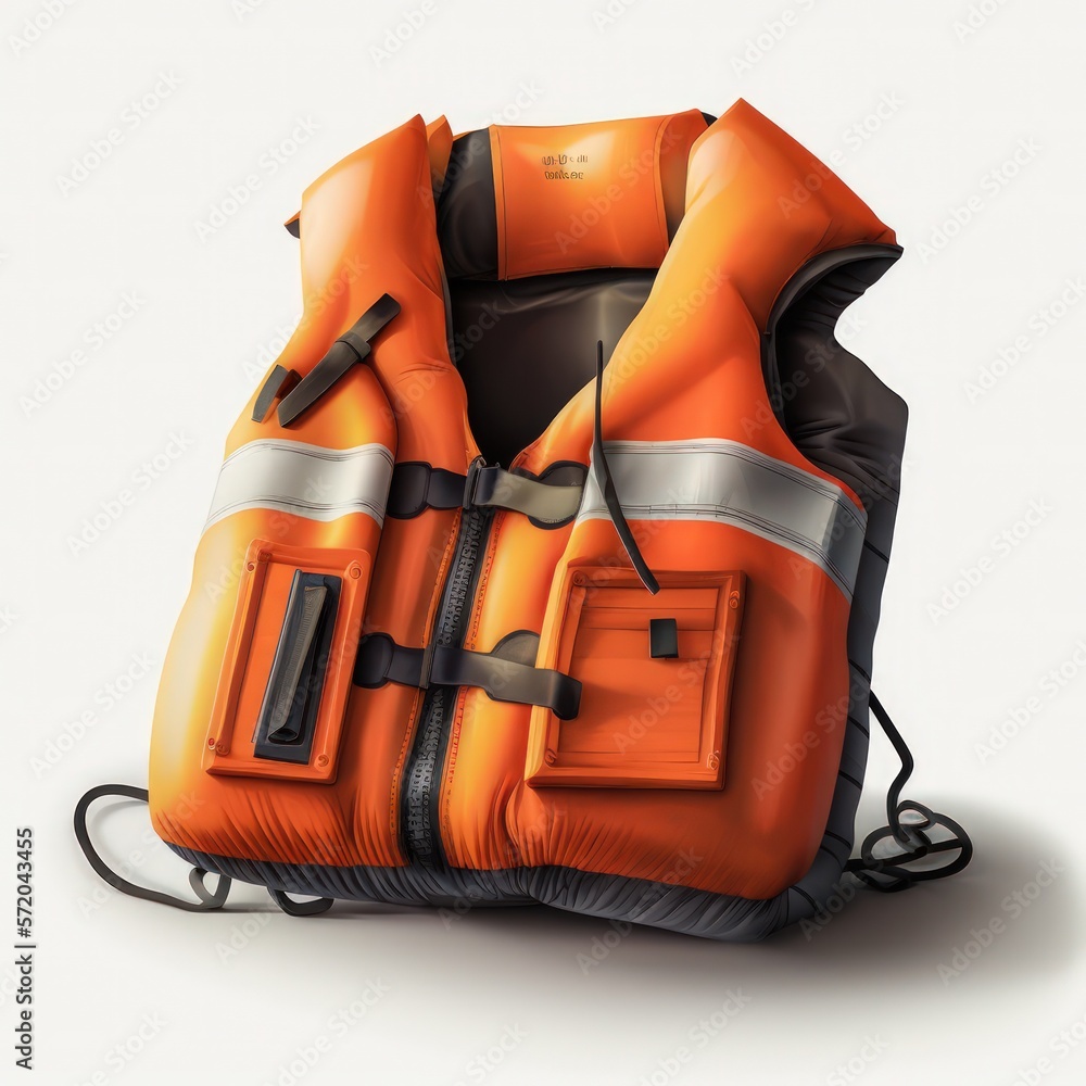 Detailed illustration of a modern safety buoyant personal floatation